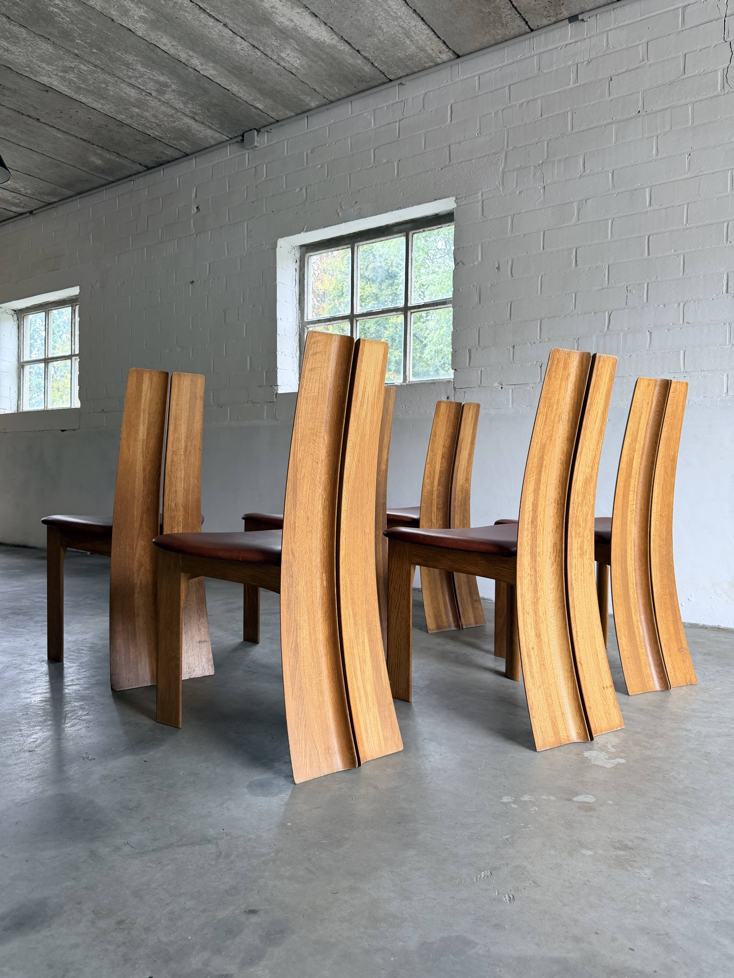 6 chaises à manger 'Orchid', Dries Van den Berghe, VDB -Pauvers, Belgique, 1985