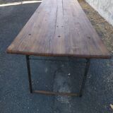 Folding wooden and metal table