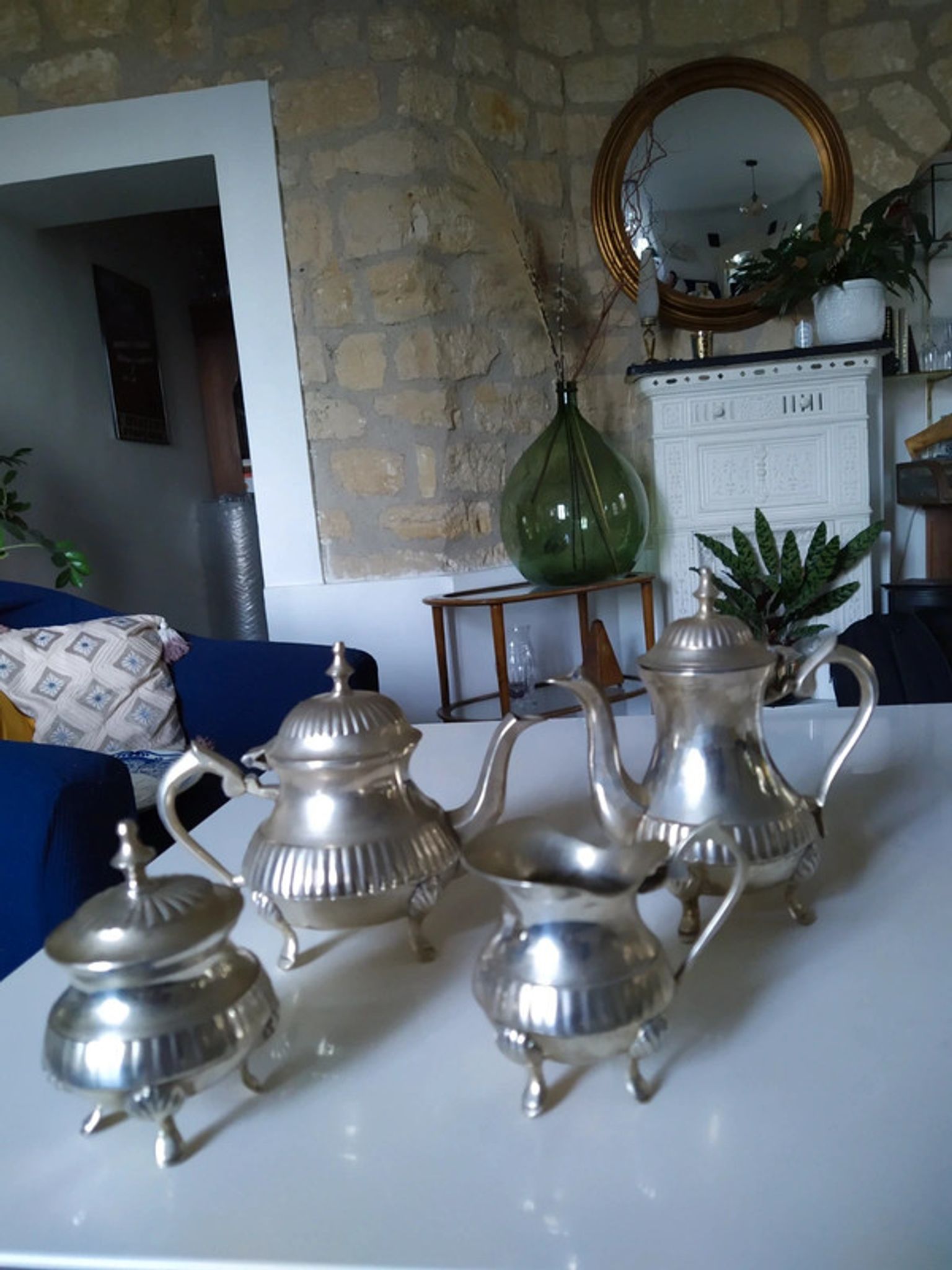 Silver metal coffee set