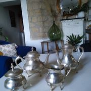 Silver metal coffee set