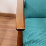 Vintage armchairs set of two teal 1970 design by H.Lis