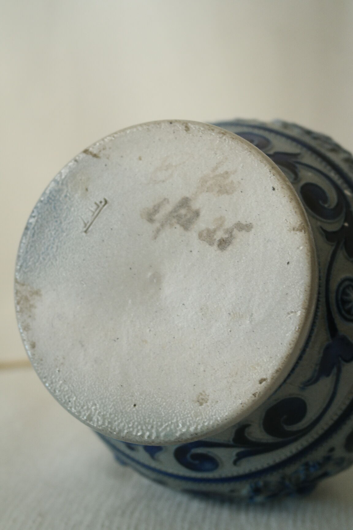 Lamp foot Sandstone blue Alsace/Germany XXth