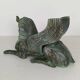 Bronze sphinx table with glass top