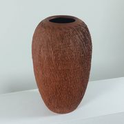 Vase en céramique sgraffito décor brutaliste vintage du milieu du siècle