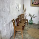 Set of 4 mismatched bistro chairs
