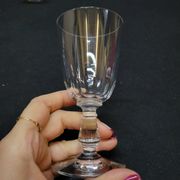 4 anciens verres a vin en cristal taillé baccarat ? saint louis ?