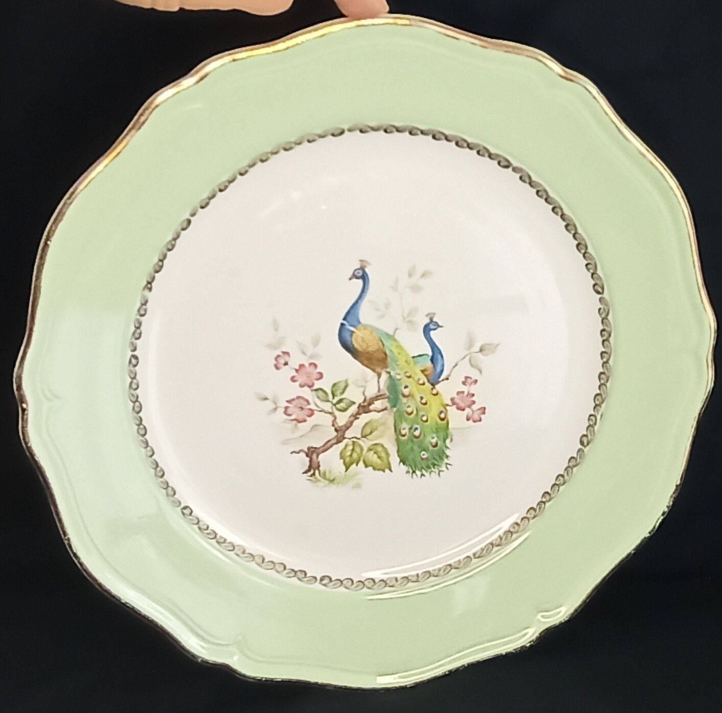 Serving dish - peacock décor - l'Amandinoise