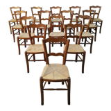 Set of 15 straw chairs