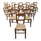 Set of 15 straw chairs