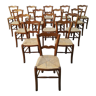 Lot de 15 chaises paillées