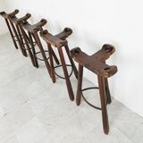 Mid century brutalist bar stools set of 5, 1960s
