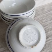 4 vintage Italian porcelain bowls – Blue bistro style border