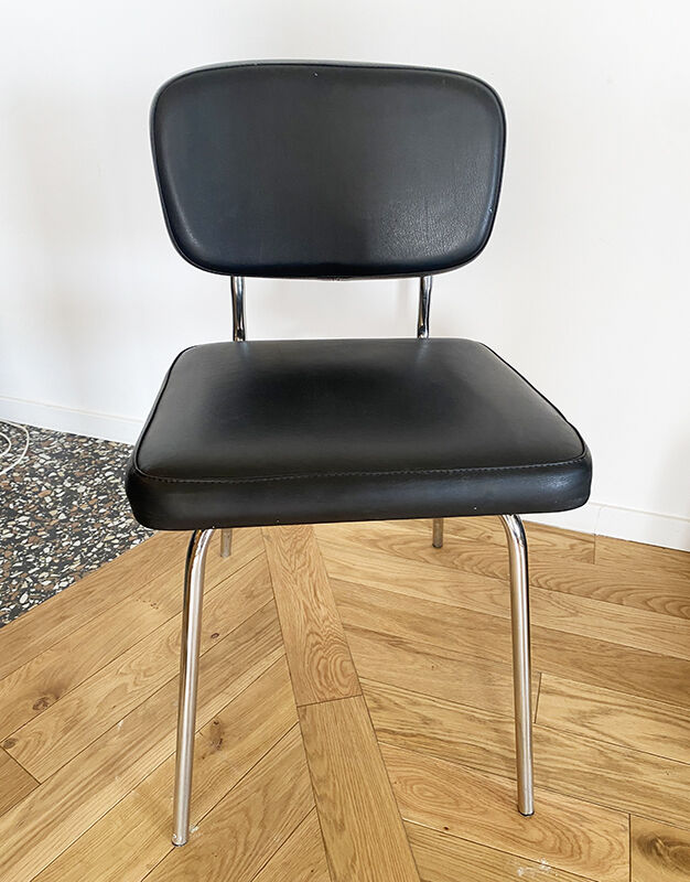 Black leatherette chair