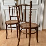 Suite of 4 viennese bistro chairs in bentwood 1900