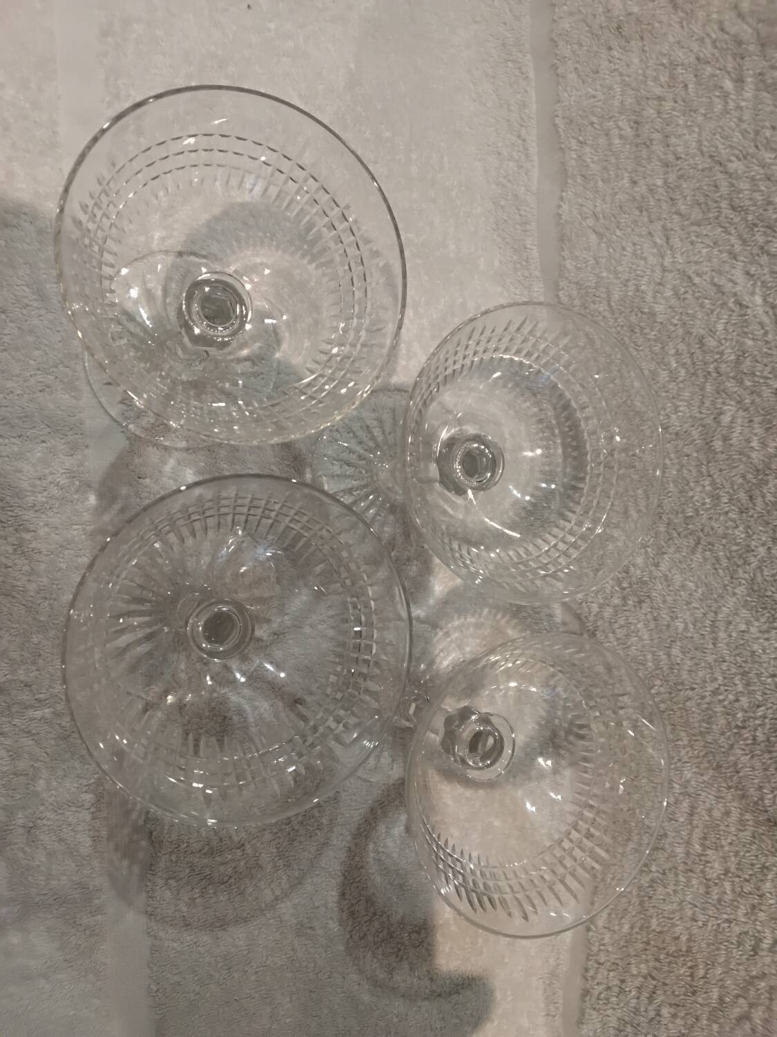 4 Baccarat crystal champagne glasses, Nancy model, foot size 14cl