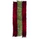 Vintage Filikli Tulu Runner Rug in Red and Green Mohair Angora Wool