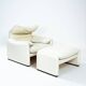 Chaise Maralunga de Vico Magistretti en cuir blanc
