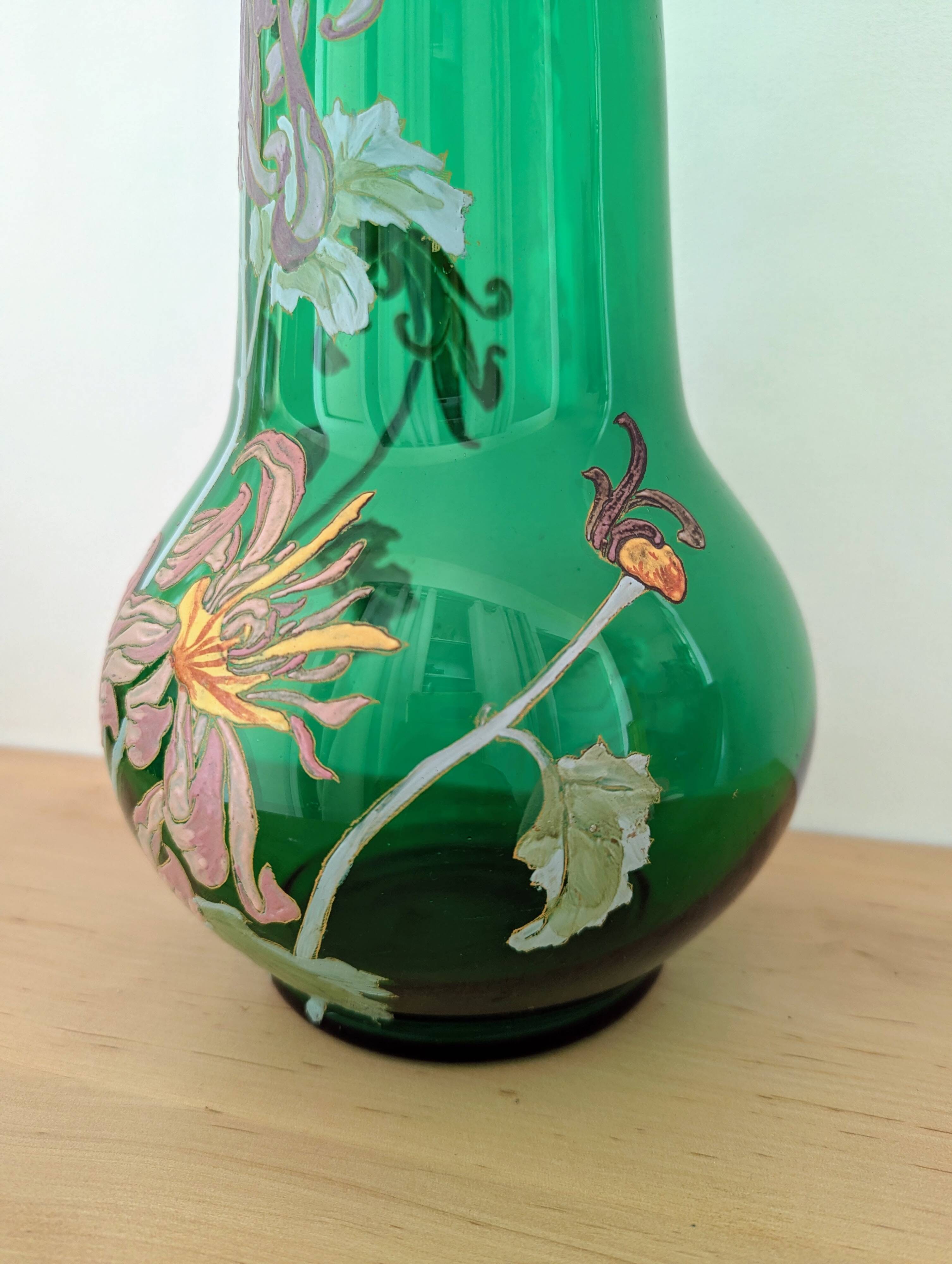 Art Nouveau vase in hand-painted blown glass – Legras style