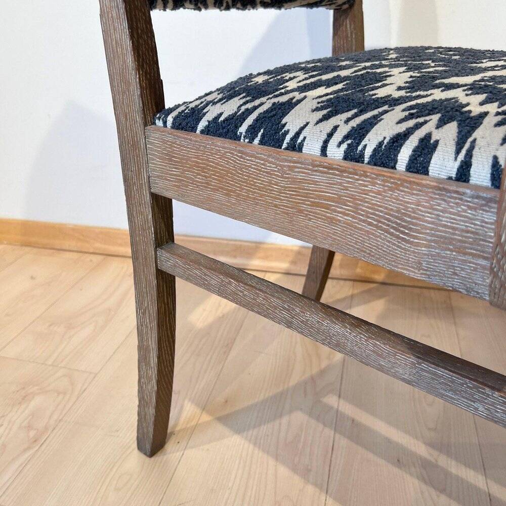 Art Deco Armchair in Limed Oak by De Coene Fères, 1935