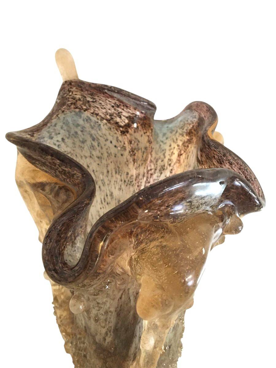 Grand vase en verre soufflé de murano