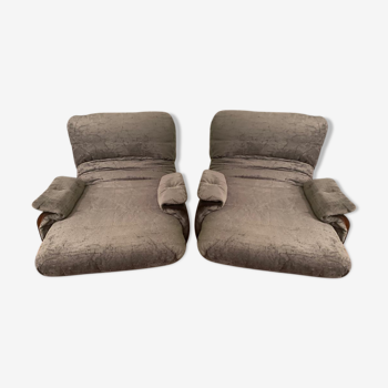 Pair of Marsala armchairs by Michel Ducaroy for Ligne Roset