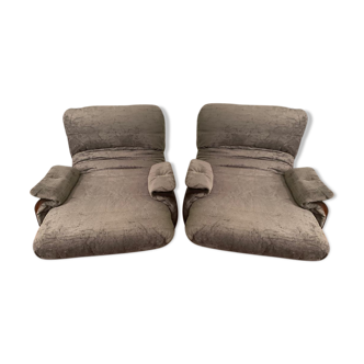 Pair of Marsala armchairs by Michel Ducaroy for Ligne Roset