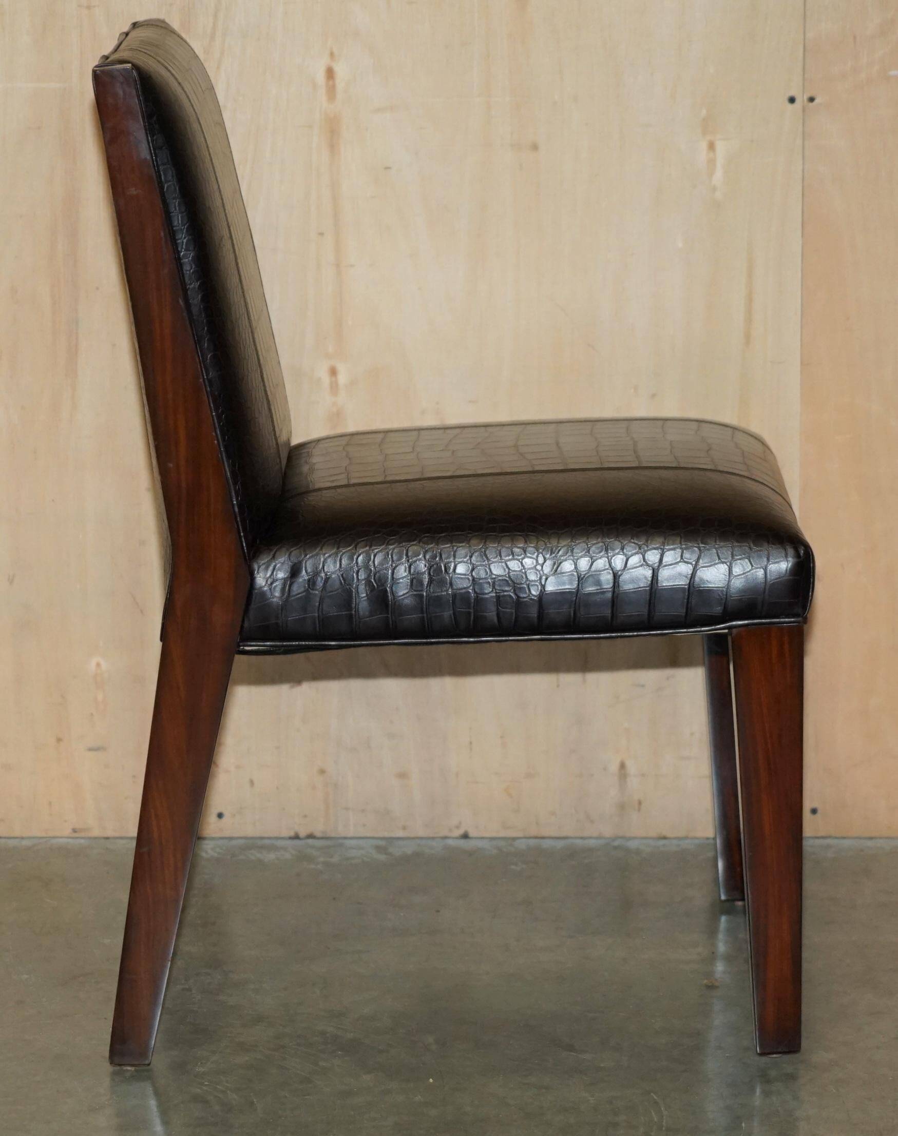 Chaises d'appoint Ralph Lauren Metropolis cuir patiné crocodile
