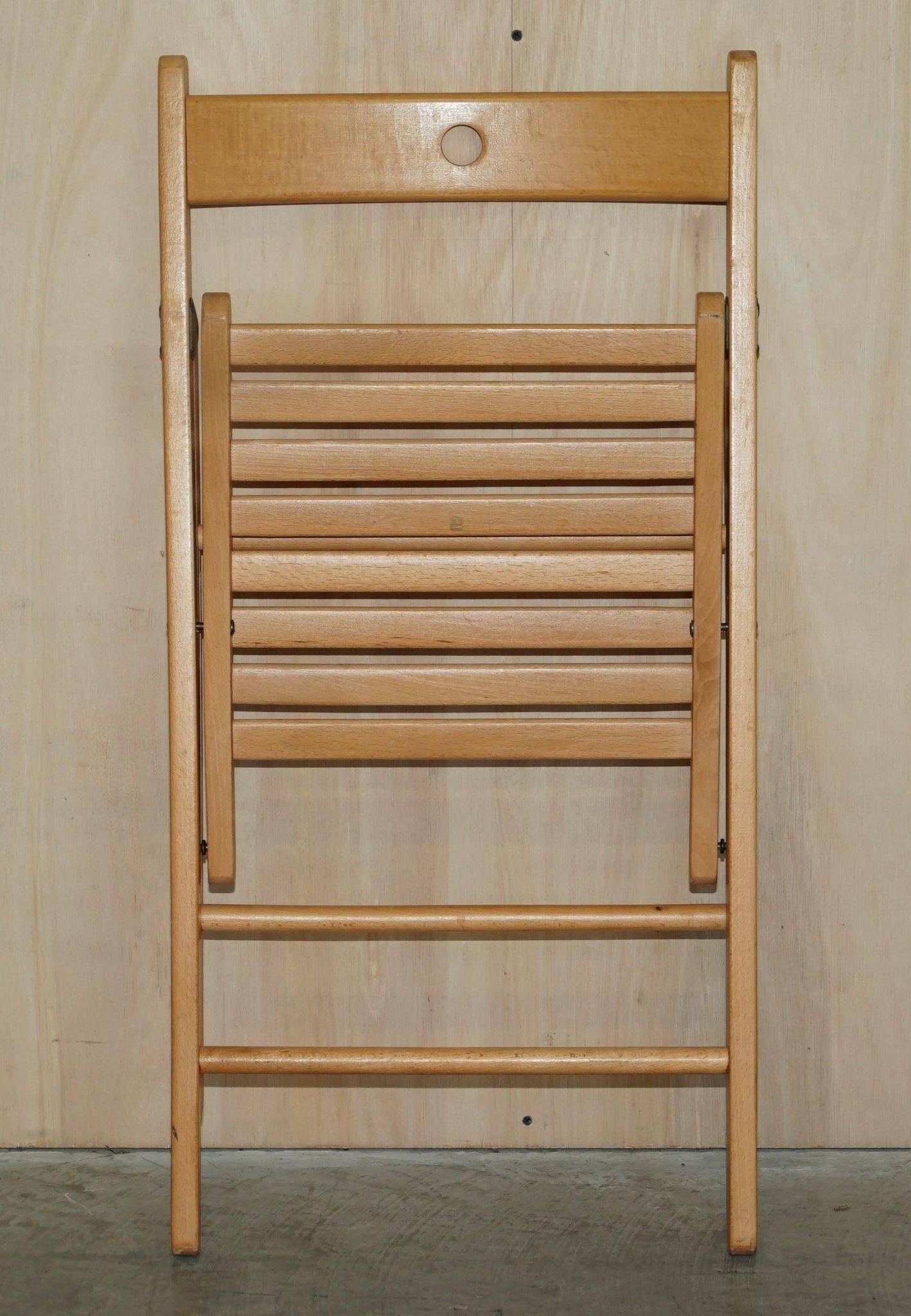 Set of 4 folding steamer chairs in oak from around 1940.