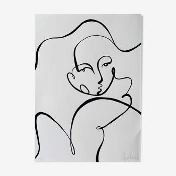 "Figure divine" - Collection "Voûte céleste" - Fait main à l'acrylique noir en édition limitée