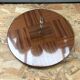 Old dish cheese platter wood + plexi + anse brass vintage kitchen