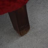 Modern Danish canapé, 3-seater in red velvet, Fritz Hansen style, 1940s.