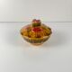 Sugar bowl barbotine Sarreguemines "cherry", 1970