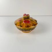 Sugar bowl barbotine Sarreguemines "cherry", 1970
