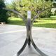 Oval dining table 1960-1970 smoked glass top and chrome base