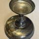 Vintage coupe on a patinated silver-plated metal stand.