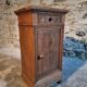 Antique French oak bedside table, early 20th century.