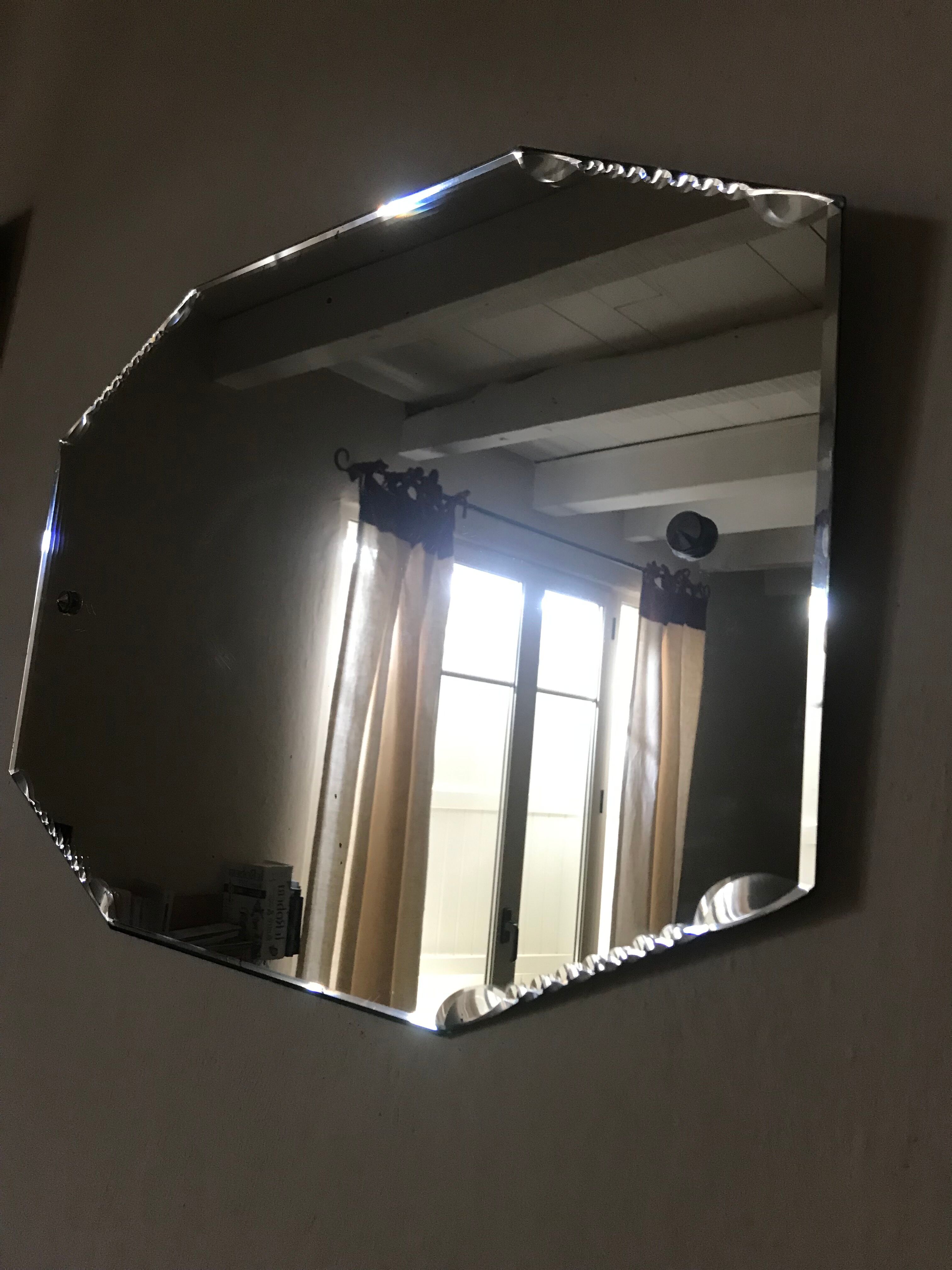 Beveled art deco mirror