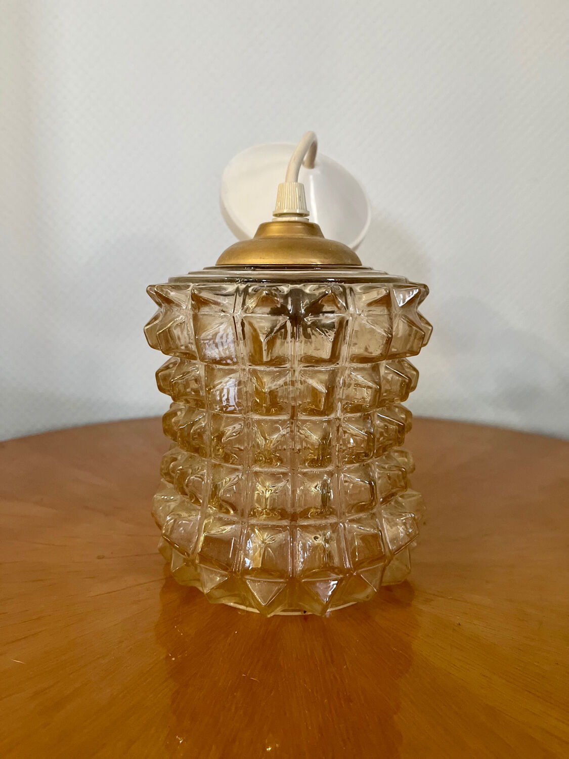 Vintage glass pendant light 1970