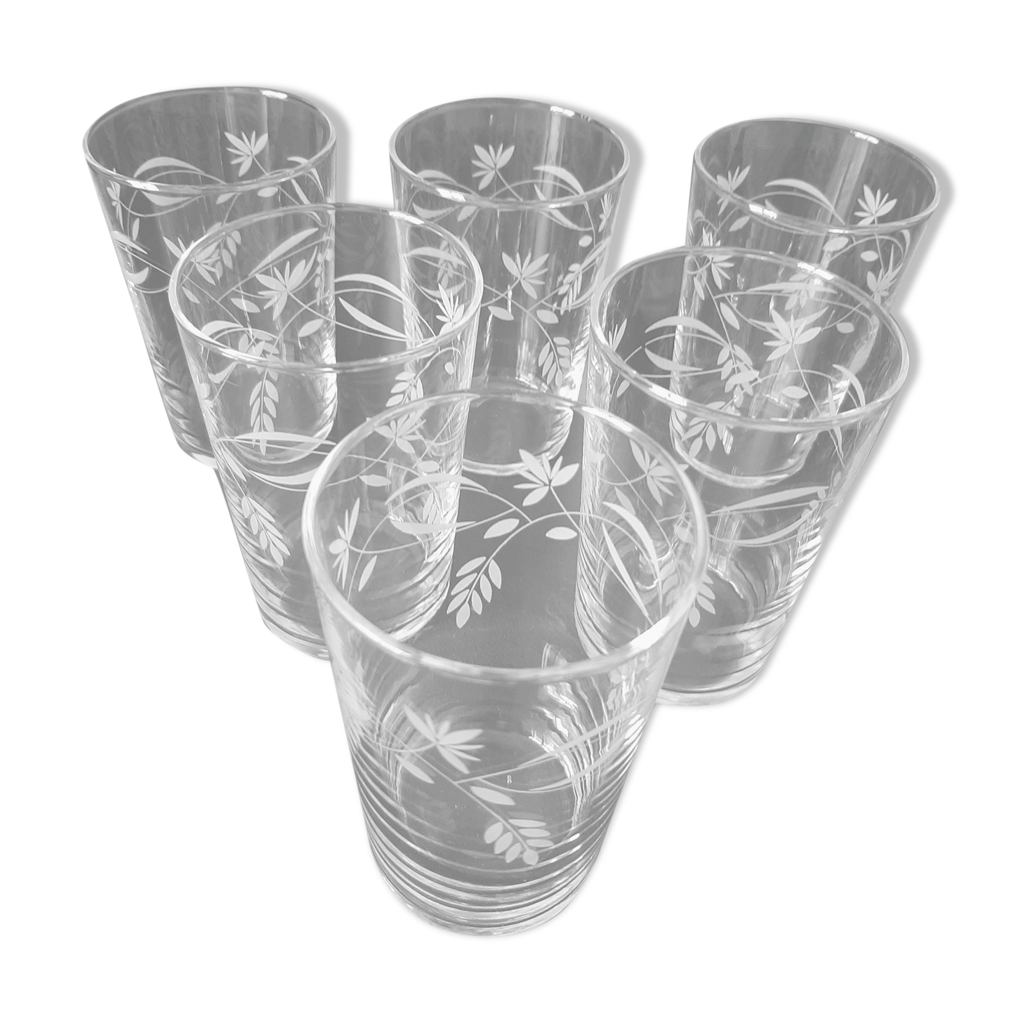 6 antique table glasses