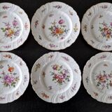 Porcelain from Saxony, Germany - Series of 6 dessert plates - 20th century