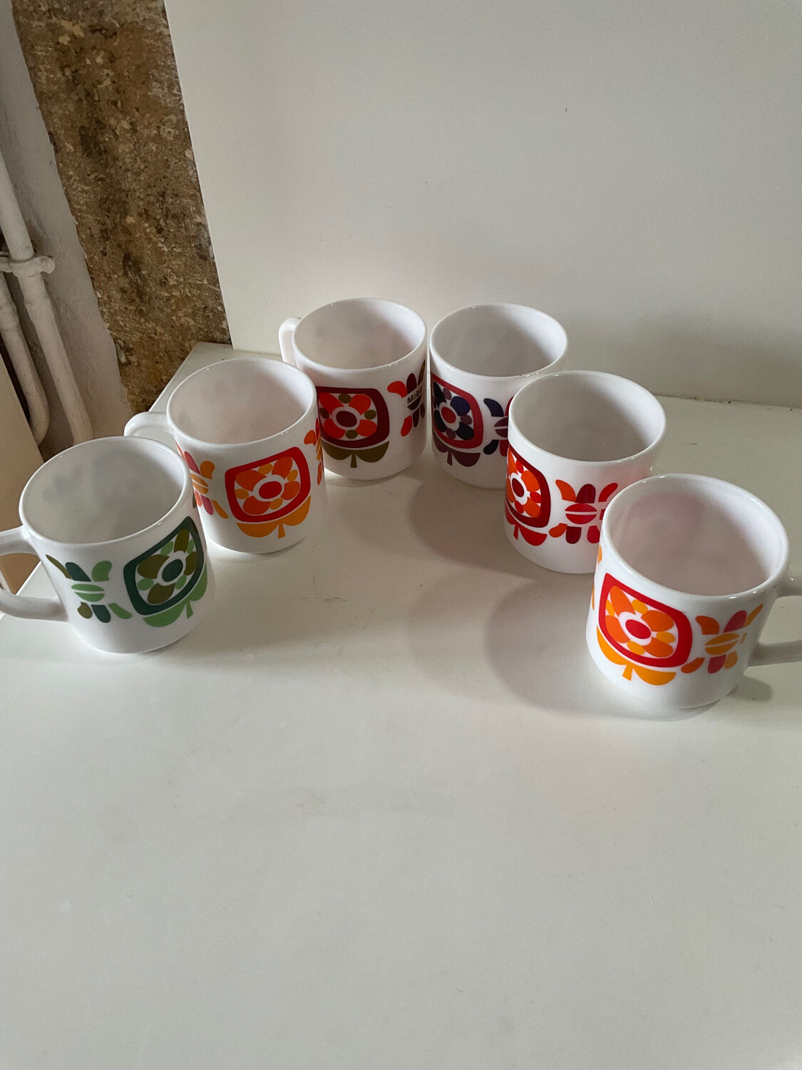 Mug cups mobil arcopal vintage