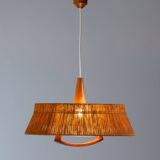 Temde teak and sisal pendant