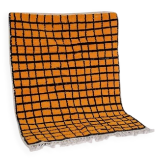 Tapis CARO orange en lain 150cmx250cm