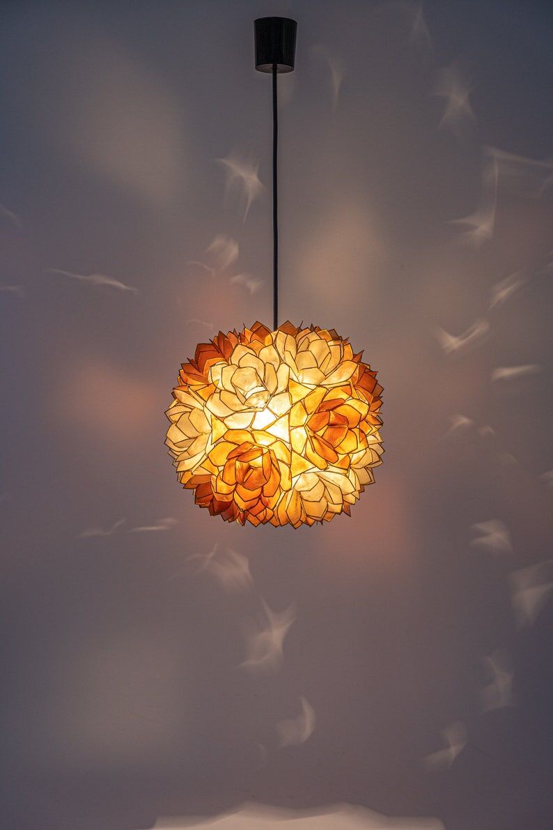 Suspension ball in pearly capiz shell Germany 1960s