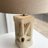 Stone lamp carved by Albert Tormos, vintage