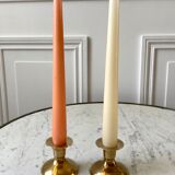 Duo of brass candle holders 20s