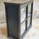 Vitrine antique, armoire suspendue, bois de pin, noir mat