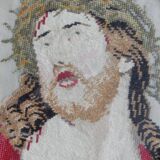 Framed tapestry portrait of Jesus Christ