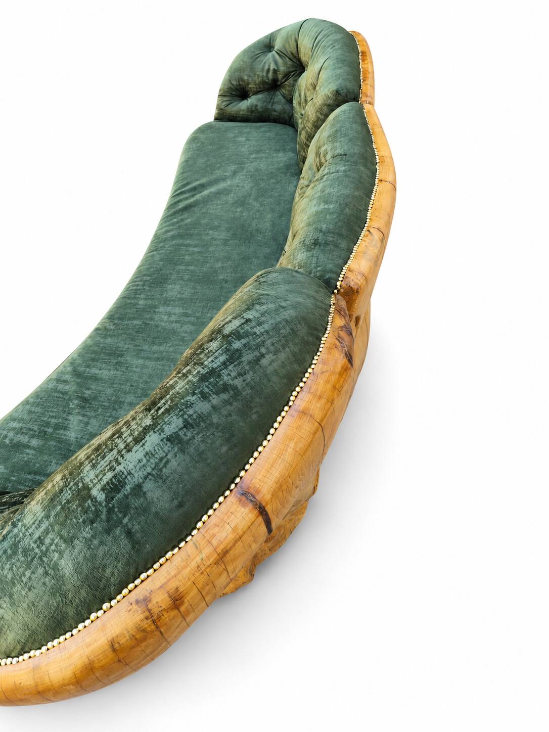 Carved velvet sofa