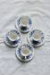 4 antique blue and white Sarreguemines earthenware cups - Saucers